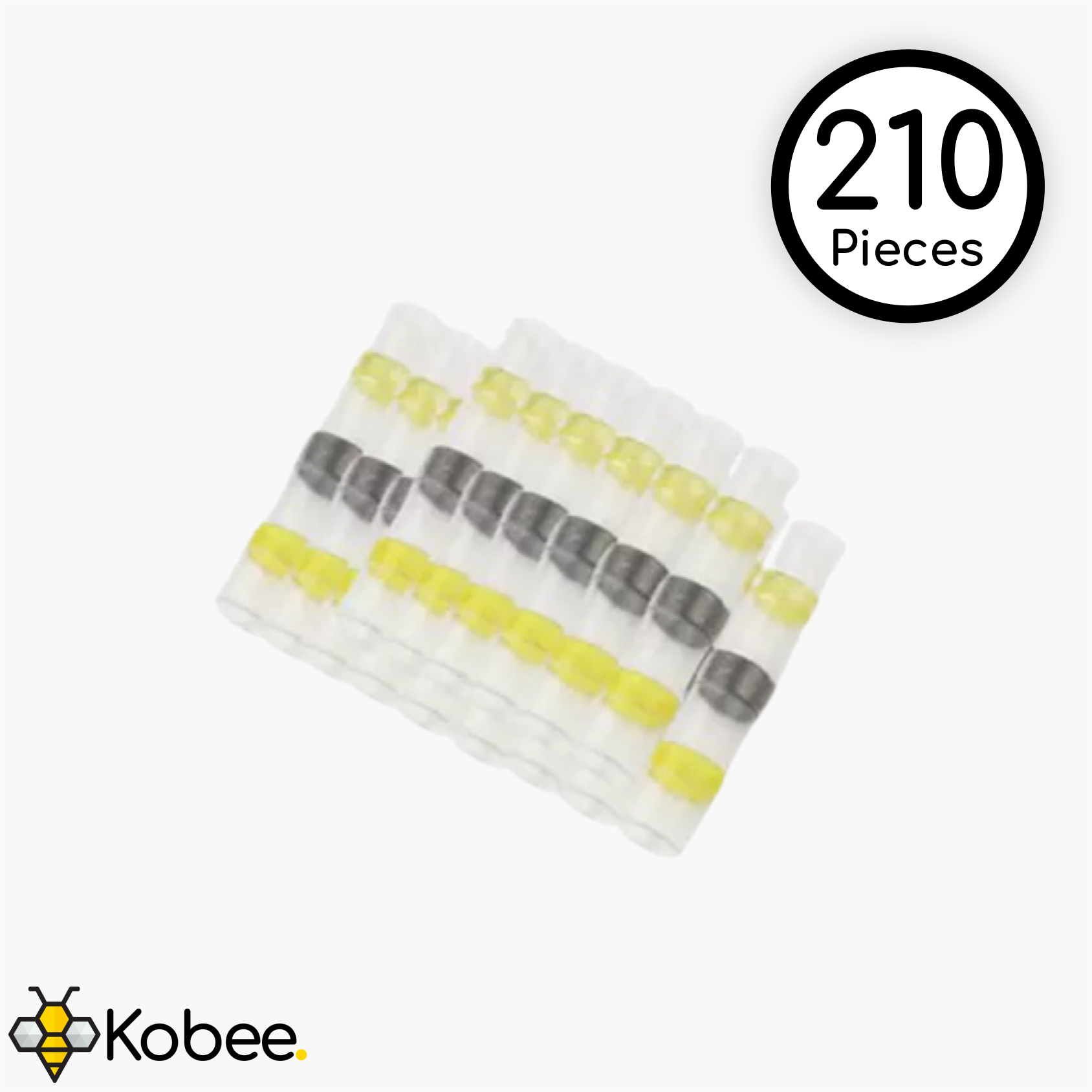 Solder Sleeve Wire Splice Terminators - Multi Packs - Yellow (12-10 Gauge) - 210 Pieces - - Kobee