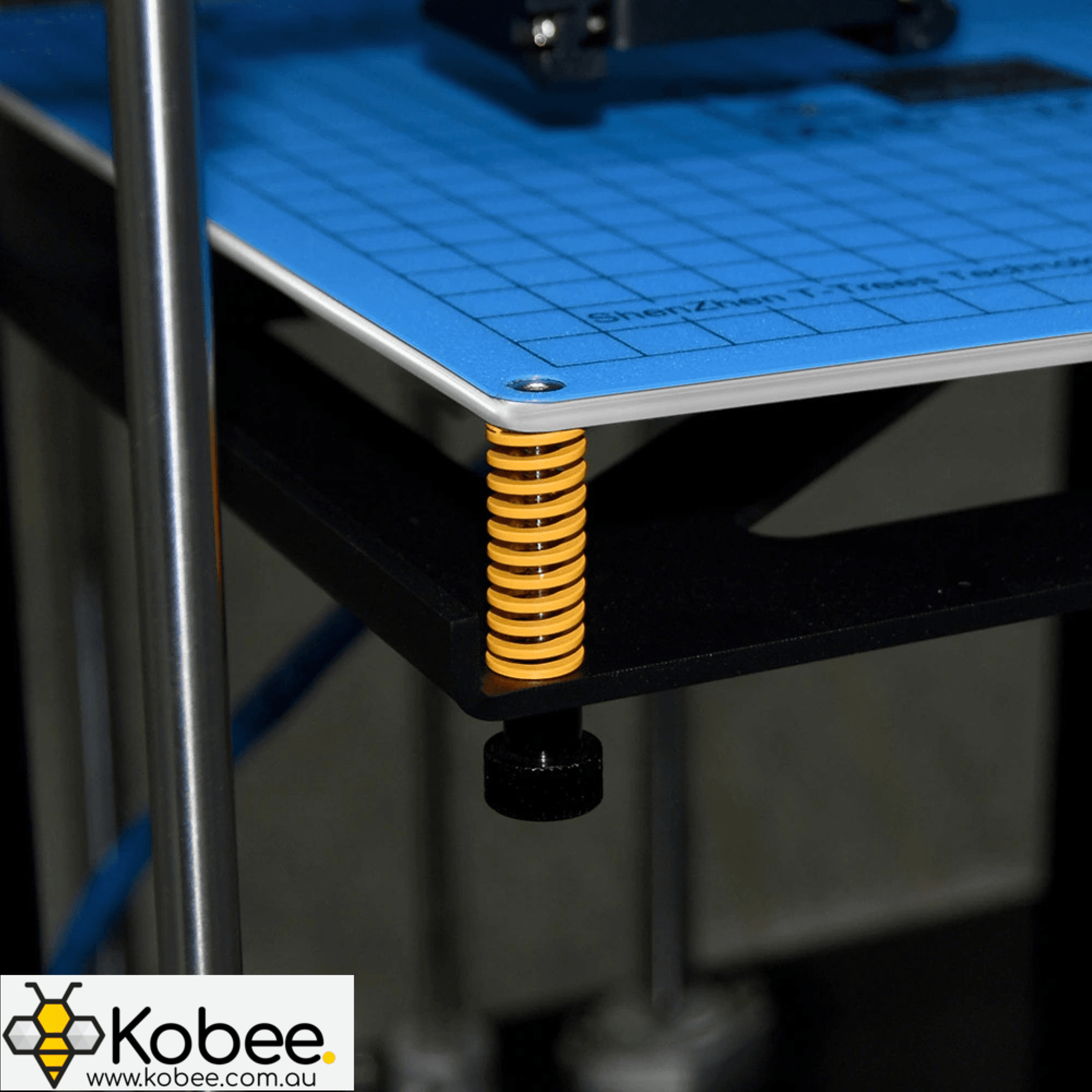 Four yellow 25 mm 3D printer bed springs shown as a replacement set