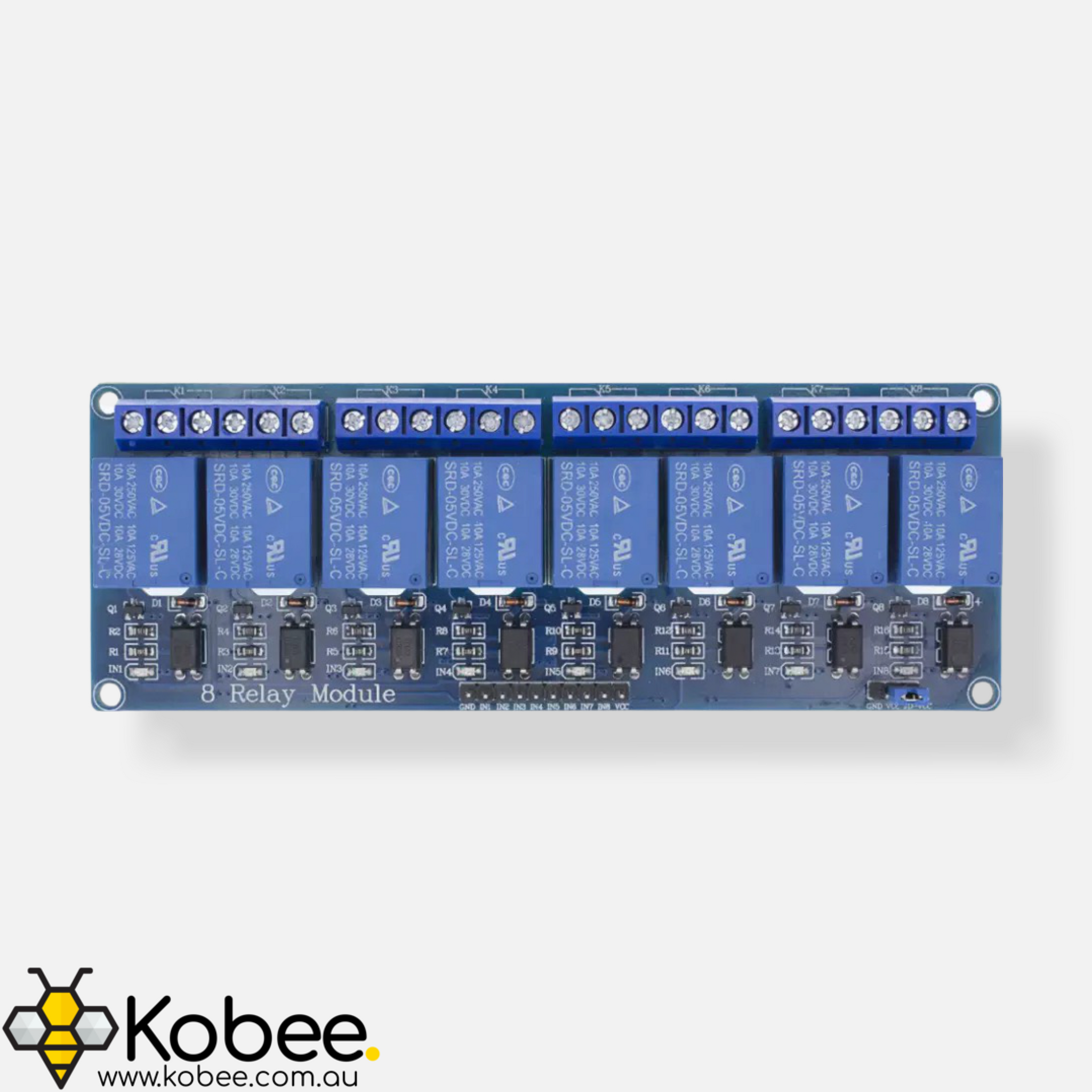 12V 8 Channel Relay Module 10A — alternate view