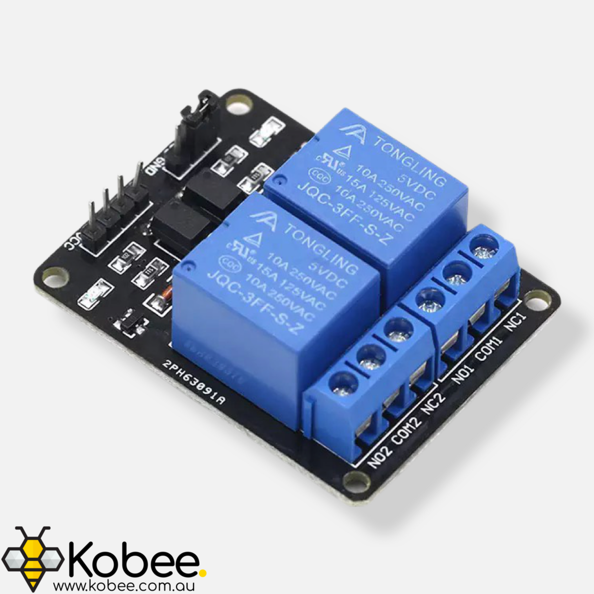 12V Double Channel Relay Module 10A — alternate view