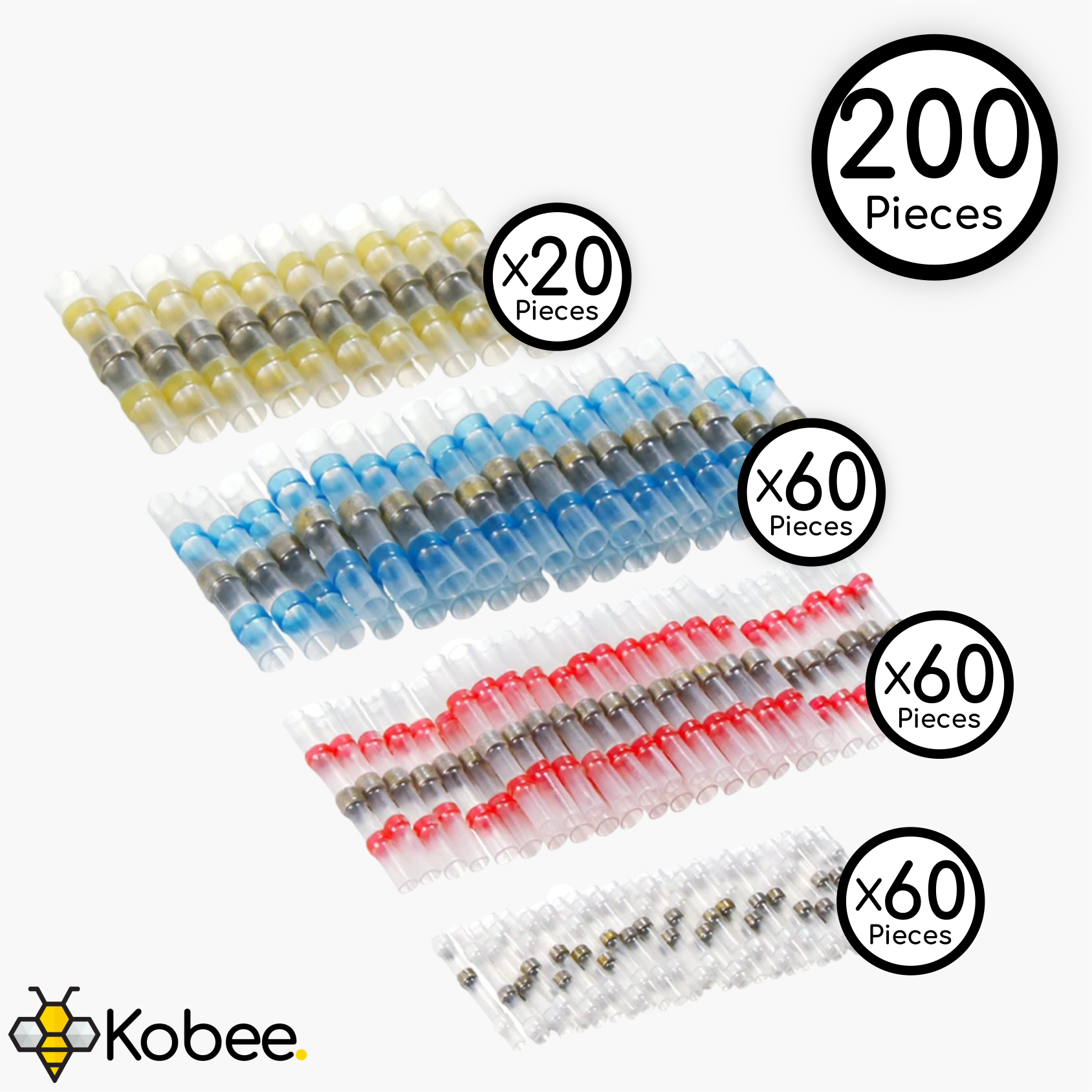 Solder Sleeve Wire Connectors — 200 Pack