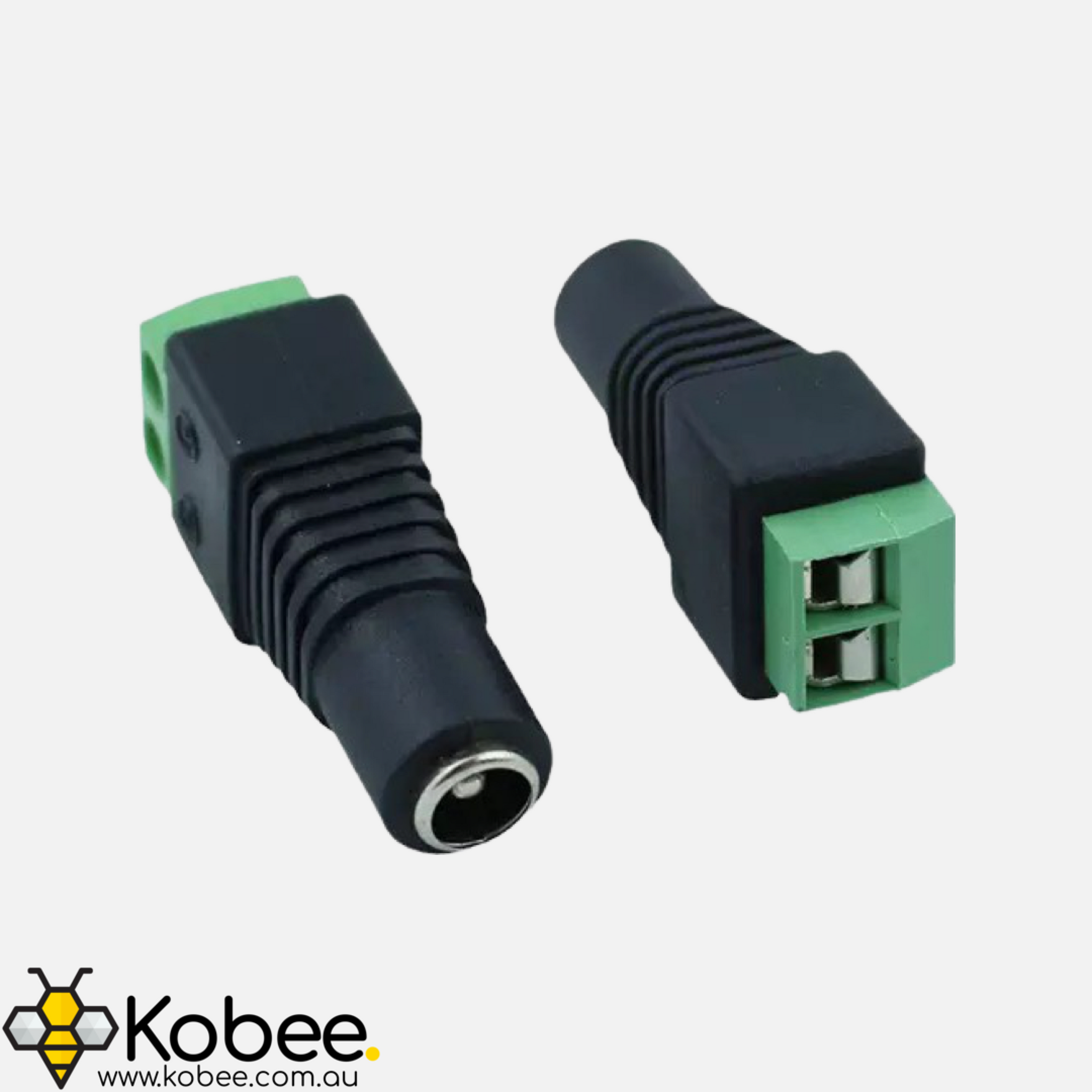 Female DC Power adapter - 2.1mm jack to screw terminal block — front view
