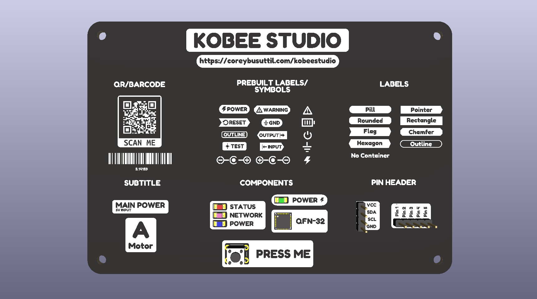 Kobee Studio showcase board