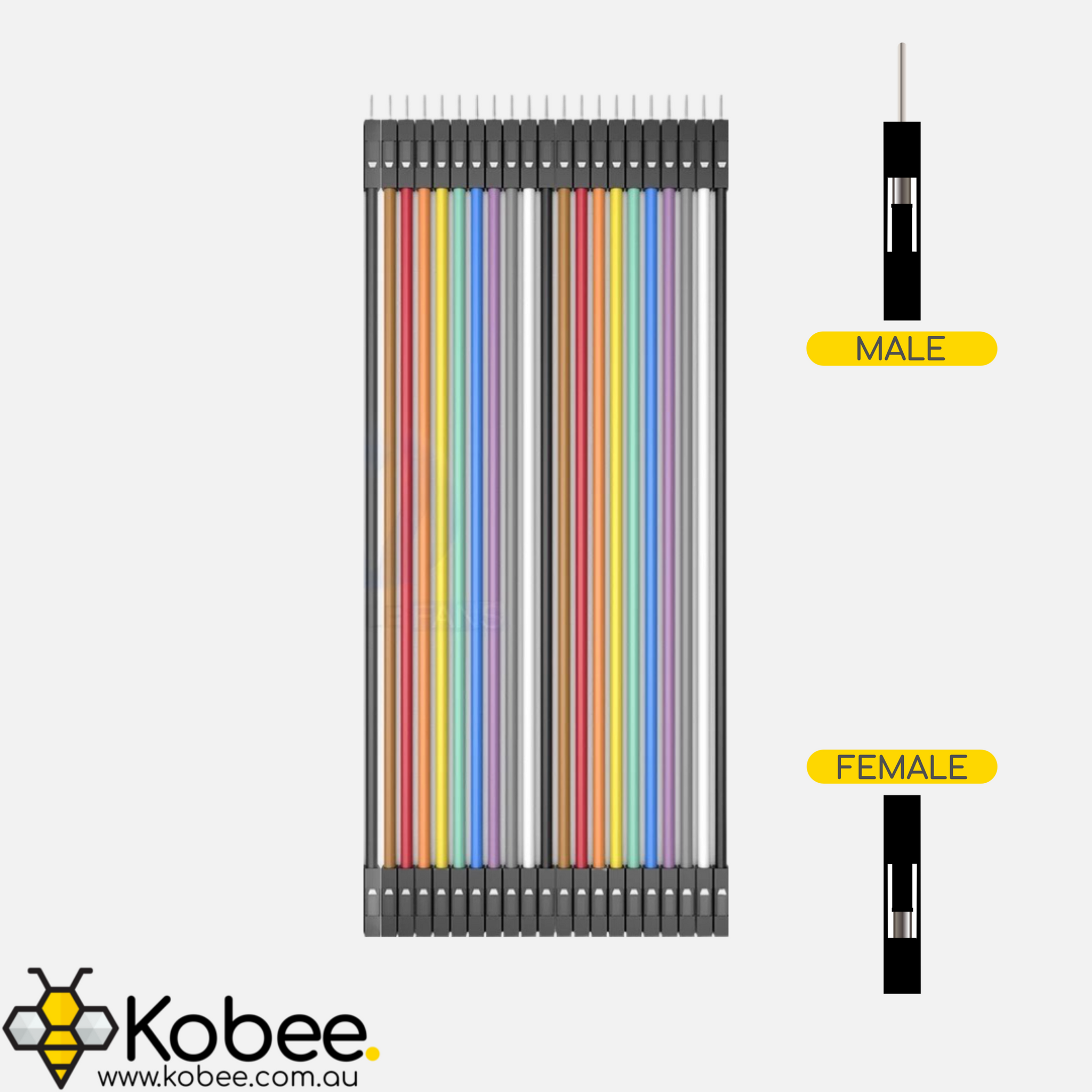 Male-to-Female Dupont Solderless Breadboard Jumper Cable Wires — 20 cm — product view