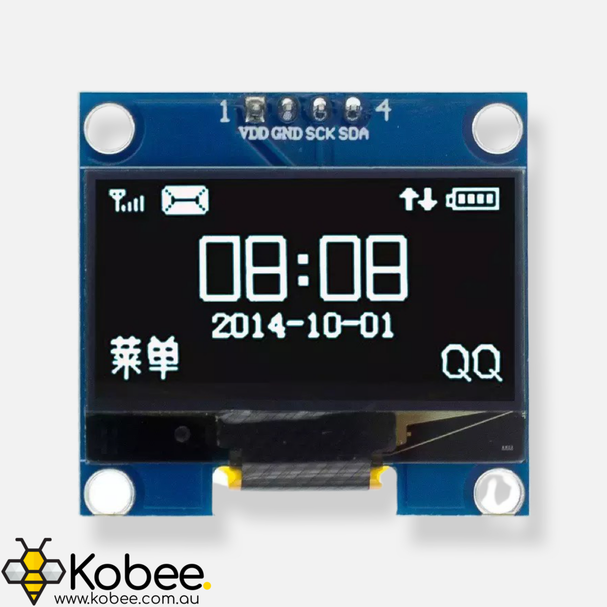 Monochrome 1.3 Inch I2C OLED Display Module — front view