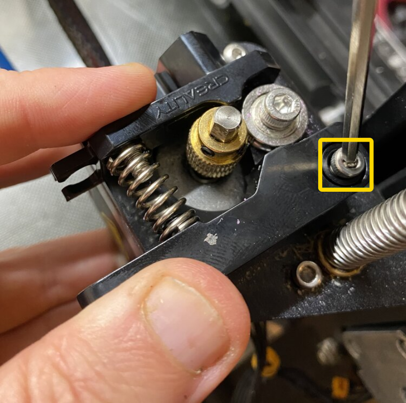 Remove the lever and spring