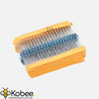 600 Resistor Variety Pack - 30 Values - 10 Ohm to 10M Ohm 1% 1/4W - - - - Kobee